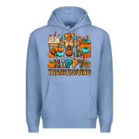Colony Blue Happy Thanksgiving Coffee Cups Premium Hoodie - FaDigitalArtStudio