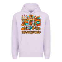 Lilac Happy Thanksgiving Coffee Cups Premium Hoodie - FaDigitalArtStudio