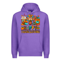 Purple Happy Thanksgiving Coffee Cups Premium Hoodie - FaDigitalArtStudio