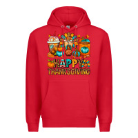 Red Happy Thanksgiving Coffee Cups Premium Hoodie - FaDigitalArtStudio