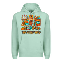 Seafoam Happy Thanksgiving Coffee Cups Premium Hoodie - FaDigitalArtStudio
