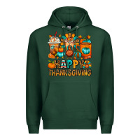 Sports Green Happy Thanksgiving Coffee Cups Premium Hoodie - FaDigitalArtStudio