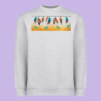Native American Feathers Heavyweight Sweatshirt Designed By Tumblerdesignbyshophia
