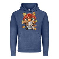 Vintage Denim mushroom gnome Vintage Hoodie - BarkalooDesign