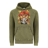 Vintage Olive mushroom gnome Vintage Hoodie - BarkalooDesign