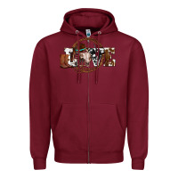 Burgundy western love for cowboys olivia Zipper Hoodie - OliviaCreatesArt
