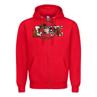 Red western love for cowboys olivia Zipper Hoodie - OliviaCreatesArt