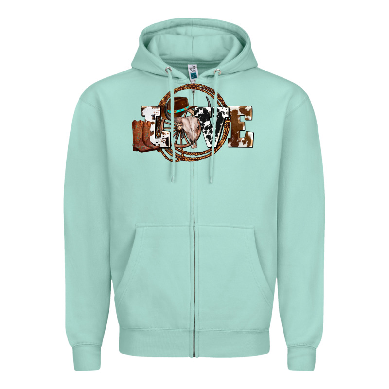 Western Love For Cowboys Olivia Zipper Hoodie by OliviaCreatesArt | Teevron