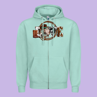 Western Love For Cowboys Olivia Zipper Hoodie Designed By Oliviacreatesart