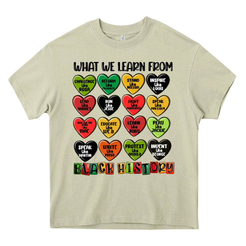 What We Learn From Black History Heavy Core Tee by MaliasSmallBusiness | Teevron