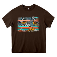 Chocolate Brown serape cowhide sunflower background Heavy Core Tee - AdoDesignShop