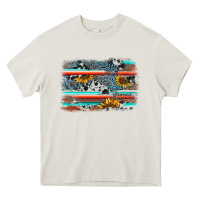 Cream serape cowhide sunflower background Heavy Core Tee - AdoDesignShop