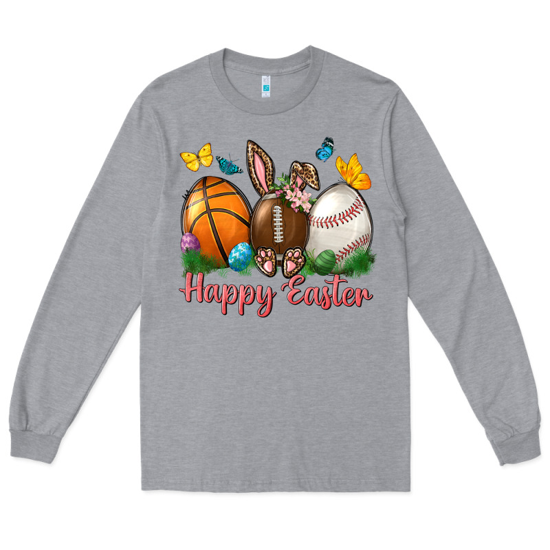Happy Easter Sports With Butterfly Long Sleeve Tee by NancyCooperArtShop | Teevron