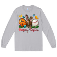 Moon Dust Happy Easter sports with butterfly Long Sleeve Tee - NancyCooperArtShop