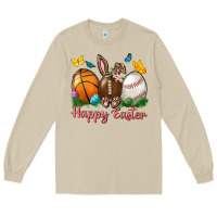 Mushroom Happy Easter sports with butterfly Long Sleeve Tee - NancyCooperArtShop