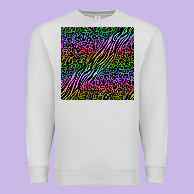 Neon Glitter Safari Seamless Pattern Premium Sweatshirt Designed By Bundleandbundleshop