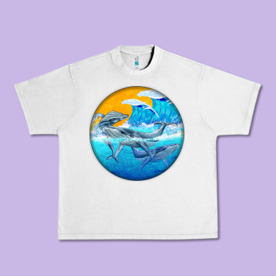 Humpback Whale Urban Heavy Tee Designed By Barkaloodesign