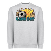 Game Day Soccer Leopard Flames Fireball Heavyweight Sweatshirt | Teevron