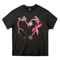 Asphalt stethoscope nurse medical breast cancer awareness Heavy Core Tee - MaliasSmallBusiness