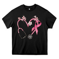 Stethoscope Nurse Medical Breast Cancer Awareness Heavy Core Tee | Teevron