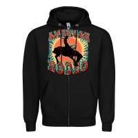 Black American rodeo Zipper Hoodie - FaDigitalArtStudio