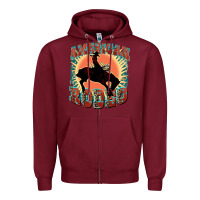 Burgundy American rodeo Zipper Hoodie - FaDigitalArtStudio
