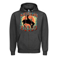 Charcoal Heather American rodeo Zipper Hoodie - FaDigitalArtStudio