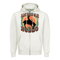 Oatmeal Heather American rodeo Zipper Hoodie - FaDigitalArtStudio
