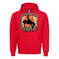 Red American rodeo Zipper Hoodie - FaDigitalArtStudio