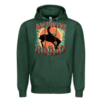 Sports Green American rodeo Zipper Hoodie - FaDigitalArtStudio