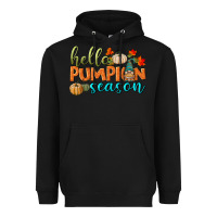 Black hello pumpkin season Heavyweight Hoodie - BundleAndBundleShop