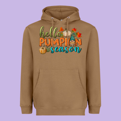 Hello Pumpkin Season Heavyweight Hoodie Designed By Bundleandbundleshop