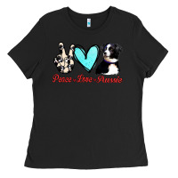Black Peace Love Aussie Ladies Tee - Jasminsmagicworld