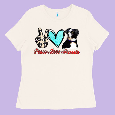 Peace Love Aussie Ladies Tee Designed By Jasminsmagicworld