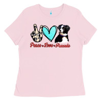 Bubblegum Pink Peace Love Aussie Ladies Tee - Jasminsmagicworld