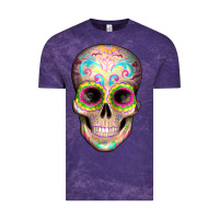 Cloud Purple Mexican Skull Vintage Tee - Artiststas