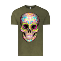 Vintage Olive Mexican Skull Vintage Tee - Artiststas