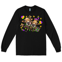 Black Mardi Gras heifers Long Sleeve Tee - NancyCooperArtShop