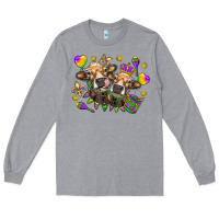 Heather Grey Mardi Gras heifers Long Sleeve Tee - NancyCooperArtShop