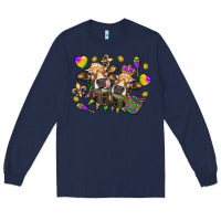 Navy Mardi Gras heifers Long Sleeve Tee - NancyCooperArtShop