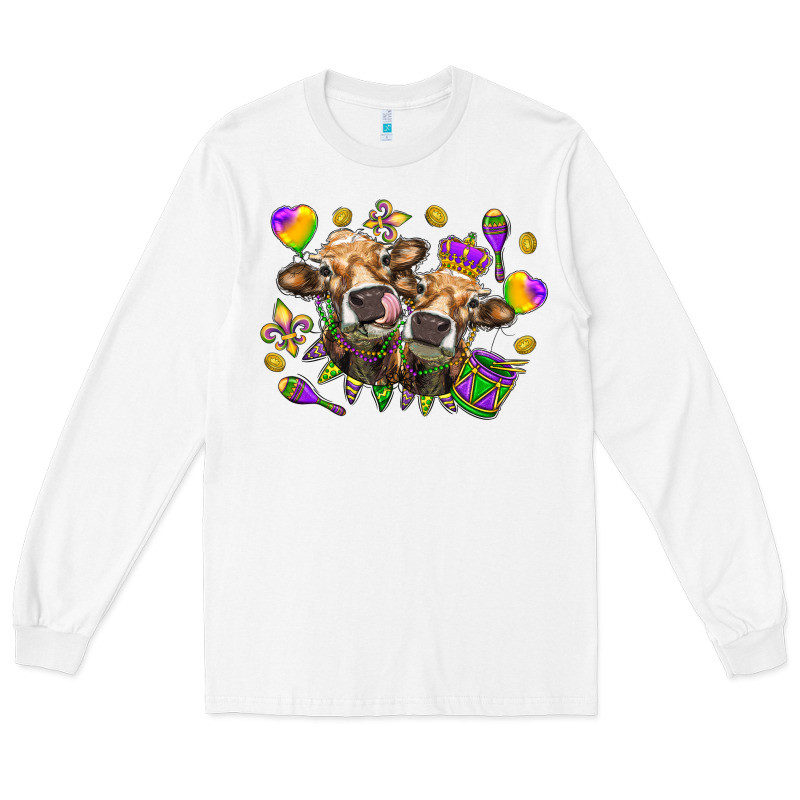 Mardi Gras Heifers Long Sleeve Tee by NancyCooperArtShop | Teevron