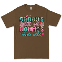 Cacao daddy's little girl mommy's whole world Premium Tee - MaliasSmallBusiness