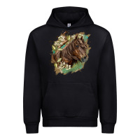 Black missouri horse floral background Urban Hoodie - LillyAllenDesigns