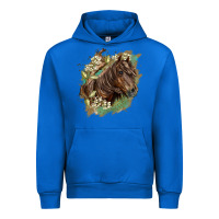 Cobalt missouri horse floral background Urban Hoodie - LillyAllenDesigns