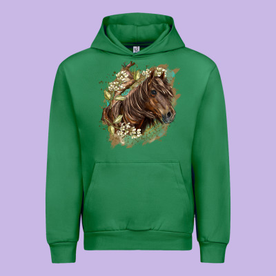 Missouri Horse Floral Background Urban Hoodie Designed By Lillyallendesigns