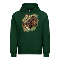 Forest Green missouri horse floral background Urban Hoodie - LillyAllenDesigns