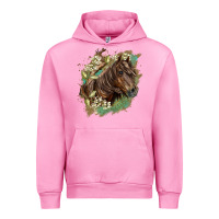 Fuchsia Pink missouri horse floral background Urban Hoodie - LillyAllenDesigns