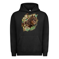 Pigment Black missouri horse floral background Urban Hoodie - LillyAllenDesigns