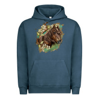 Pigment Midnight Navy missouri horse floral background Urban Hoodie - LillyAllenDesigns