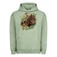 Pigment Oil Green missouri horse floral background Urban Hoodie - LillyAllenDesigns